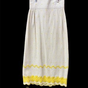 Vintage - 60's/70's Yellow Textured Skirt - XS